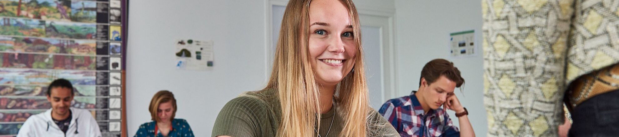 Student in klas Aeres Hogeschool Almere