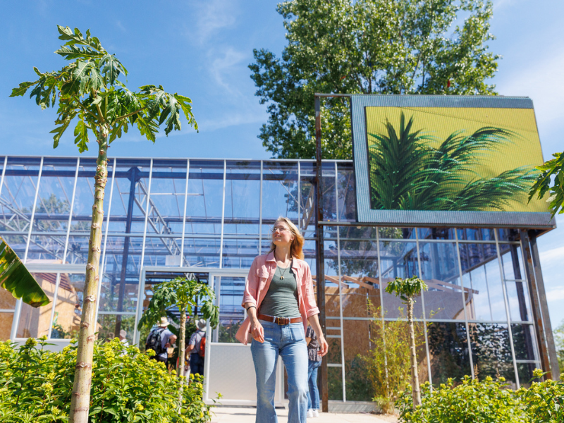 Student voor kas Aeres Hogeschool