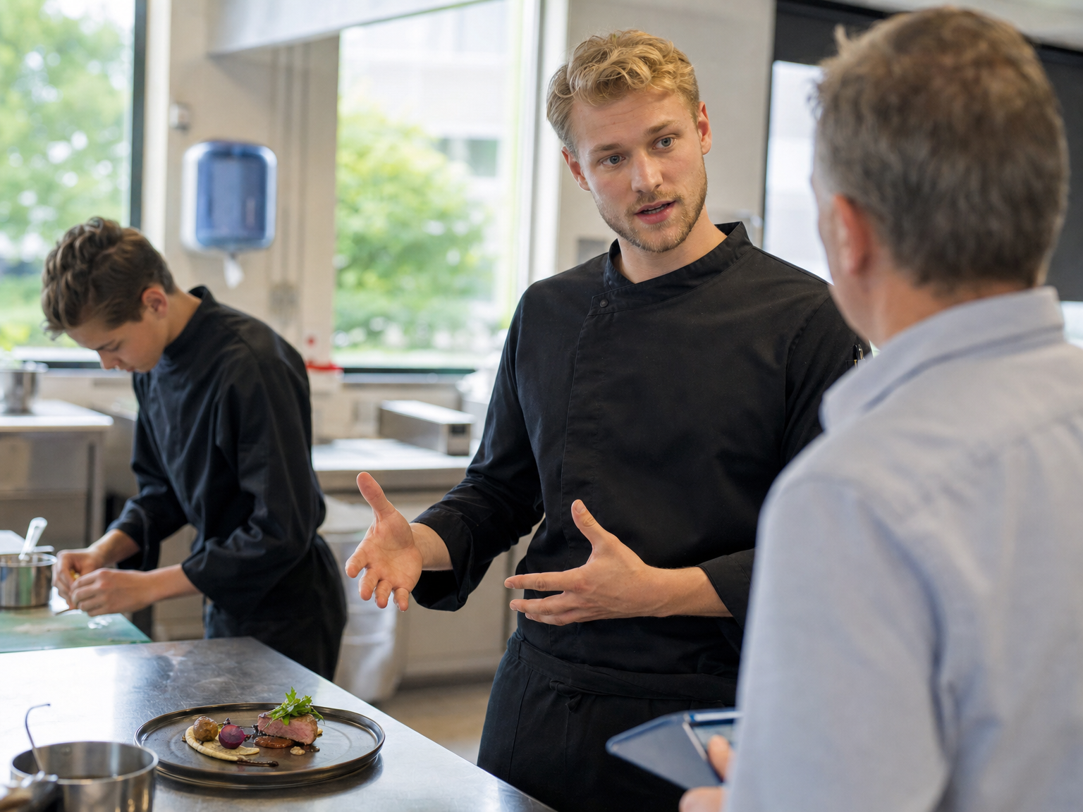 Docent Horeca Bakkerij en Recreatie met studenten in lokaal